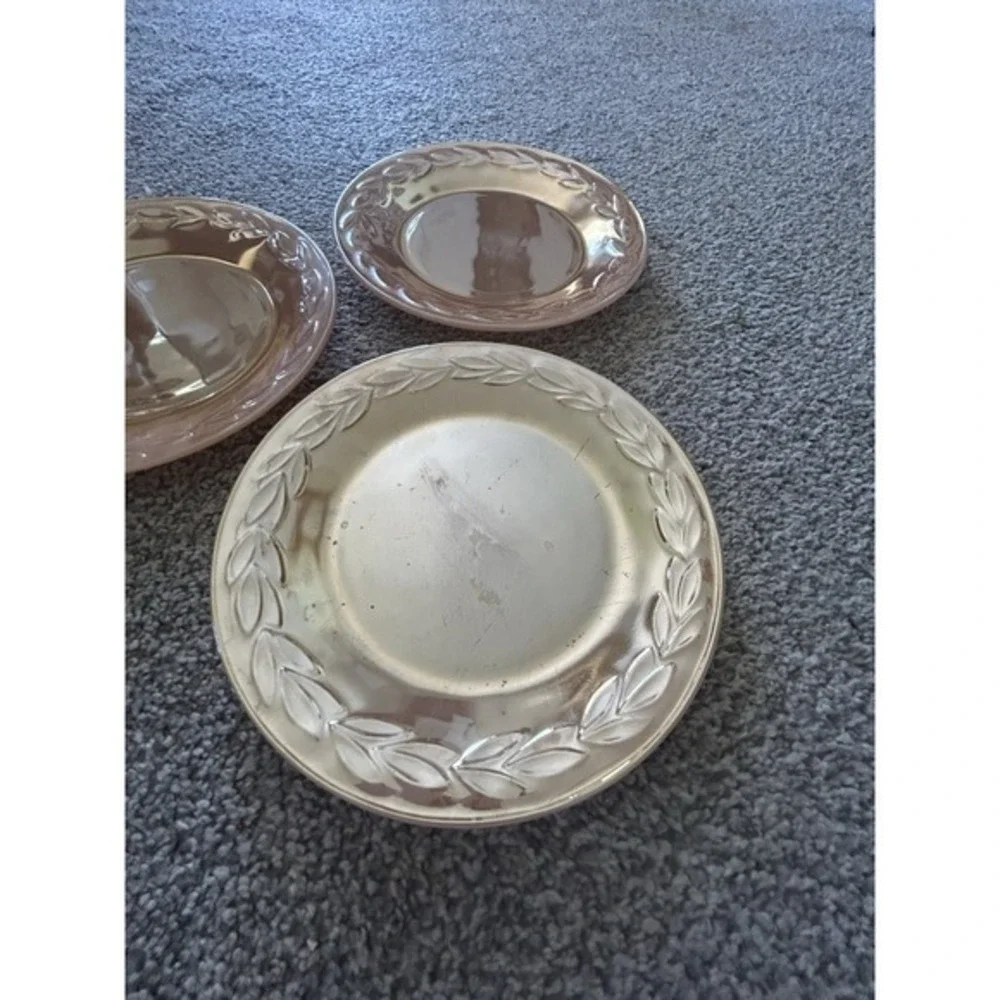 3-PC Fire‎ King Peach Luster Ovenware Replacement Plates